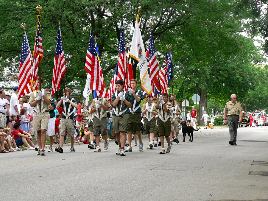 bigstock Boy Scouts march in Fourth of 18499985